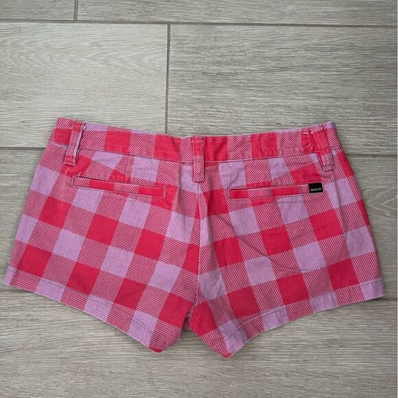 Hurley Plaid Purple / Red Chino Shorts size 9 - Picture 6 of 7
